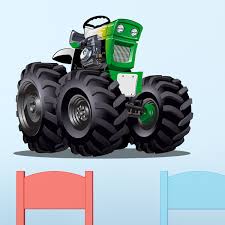 Kids Wall Sticker Monster Truck Tractor