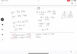 Solved System Of Equations Y 9 3z