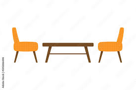 Armchairs And Coffee Table Icon Color