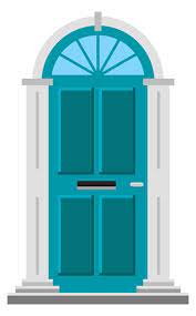 Front Doorway Color Flat Icon Blue