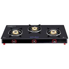 3 Burner Gas Stove With Glass Cooktop