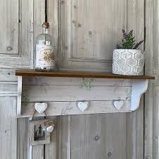 Small Painted Wood Wall Shelf Heart