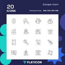 Escape Room Icon Pack Thin Outline