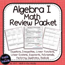 Algebra 1 Math Review Packet End Of