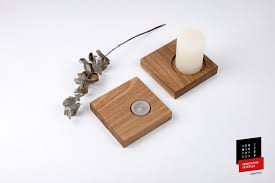 Puristic Candlestick Made Of Wood With