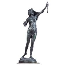 Rude Female Figure Bronze Sculpture