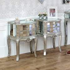 Mirrored 2 Drawer Bedside Tables