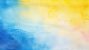 Blue And Yellow Watercolor Design On A