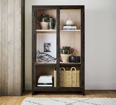 Folsom Glass Storage Cabinet Pottery Barn