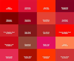 Shades Of Red All 260 Most Popular