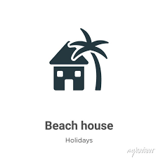 Beach House Glyph Icon Vector On White