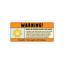 Kindness Airbag Warning Sticker