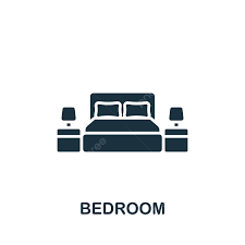 Monochrome Bedroom Icon For Templates