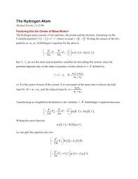 The Hydrogen Atom Galileo