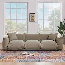 Arm Boucle Fabric Rectangle Luxury Sofa