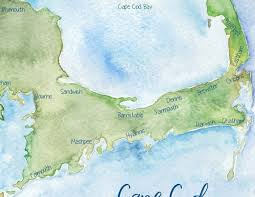 Cape Cod Watercolor Map