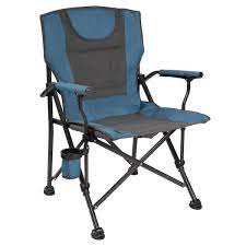 Blue Polyester Heated Camping Chair