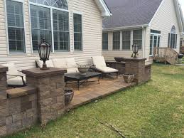 Raised Paver Patio Outdoor Kitchen