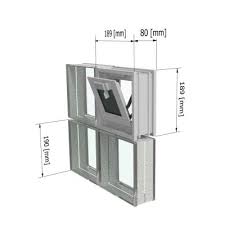 Glass Block Ventilation Window 190x190x80mm