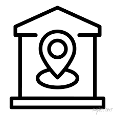 House Gps Location Icon Outline House