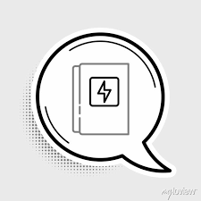 Line Electrical Panel Icon Isolated On