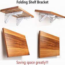 Wall Mounted Folding Wooden Shelf Rack