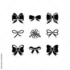 Vector Flat Bow Icon Set Silhouette
