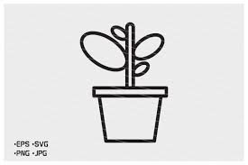 Garden Potted Plant Icon Vector Graphic