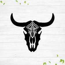 Longhorn Skull Svg Vector Boho Cow
