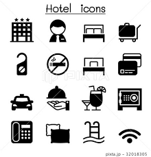 Hotel Icon Set Vector Ilration