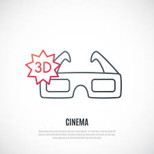 Vector 3d Cinema Glasses Line Icon