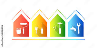 House And Work Tools Icon Set