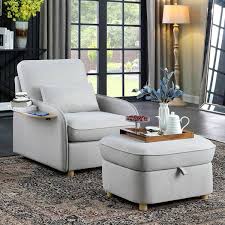 Light Gray Linen Accent Side Chair