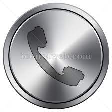 Phone Icon Round Icon Imitating Metal
