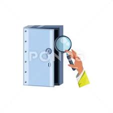 Magnifying Glass And Security Door