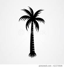 Palm Tree Silhouette Icon Simple Flat