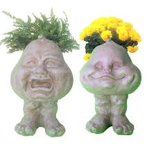 The Muggly Face Statue Planter Holds
