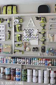 Garage With Diy Pegboard Storage Wall