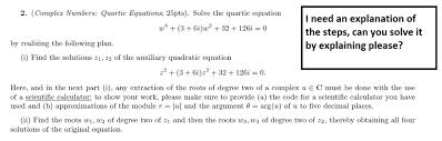 Complex Numbers Quartic Equations