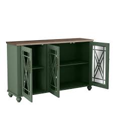 55 Vintage Storage Sideboard Buffet Accent Cabinet Green Festivo