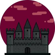 Dark Medieval Castle Flat Icon