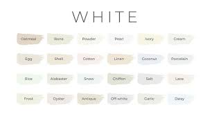White Paint Color Swatches With Shade