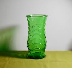 Vintage Green E O Brody Co Glass Vase