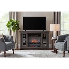 Home Decorators Collection Caufield 54 In Freestanding Electric Fireplace Tv Stand In Vintage Warm Oak