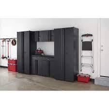Husky 6 Piece Regular Duty Welded Steel Garage Storage System In Black 109 In W X 75 In H X 19 In D Matte