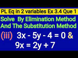 Elimination Method 3x 5y 4 0 And 9x 2y