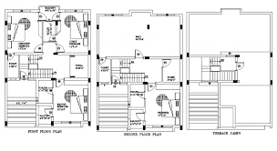 Terrace House Plan Layout File