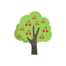 Cherry Tree Icon Flat Vector Garden