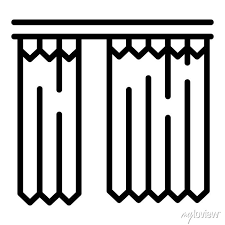 House Shower Curtain Icon Outline