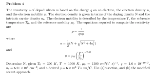 Resistivity ρ Of Doped Silicon